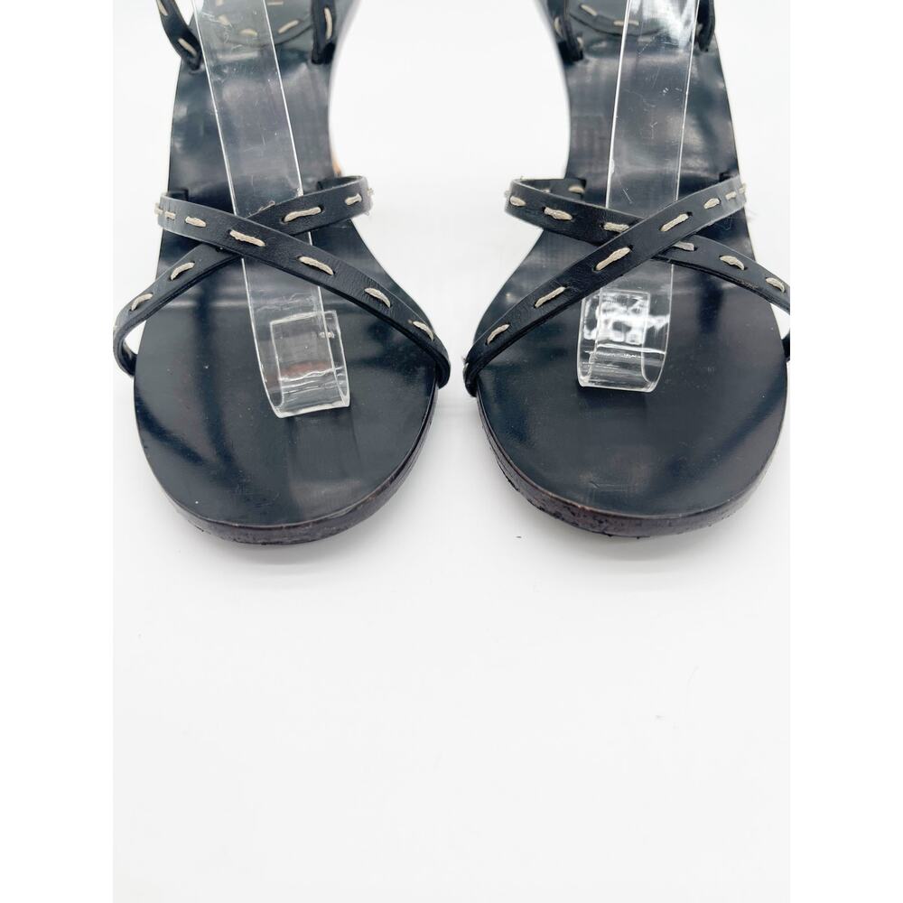 Gucci S/S 2002 Tom Ford Black Bamboo Heel Lace Up Wrap Sandal Heels US 7.5 - Picture 10 of 16